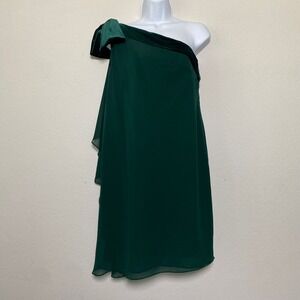 Lauren Ralph Lauren Emerald One-Shoulder Mini Dress